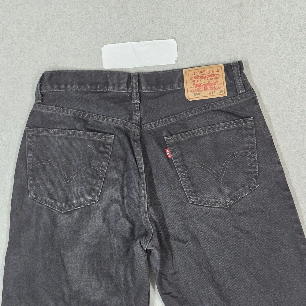 Levi's 550 Men Jeans 34X30 Black Denim Relaxed Fit Straight Baggy Y2K